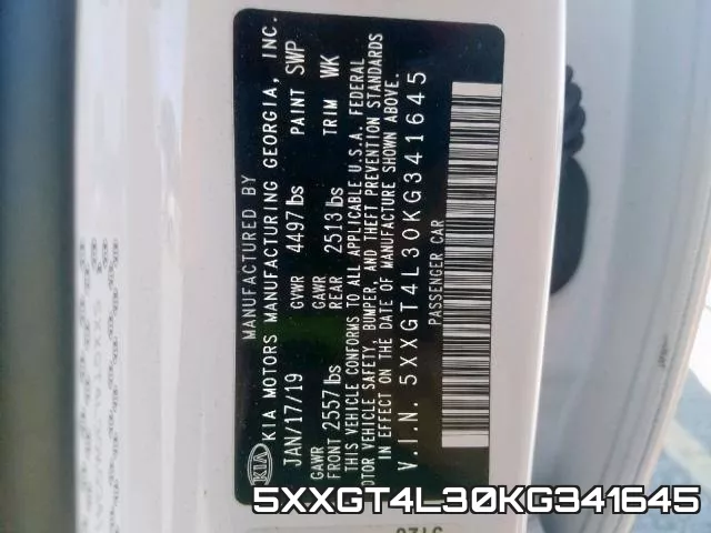 5XXGT4L30KG341645 фото 2