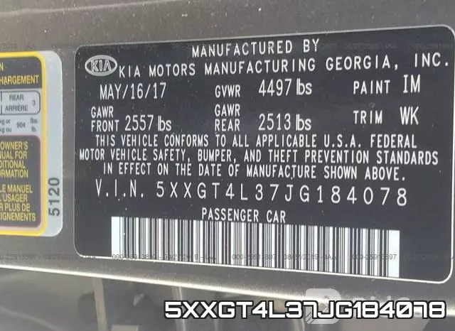 5XXGT4L37JG184078 фото 8