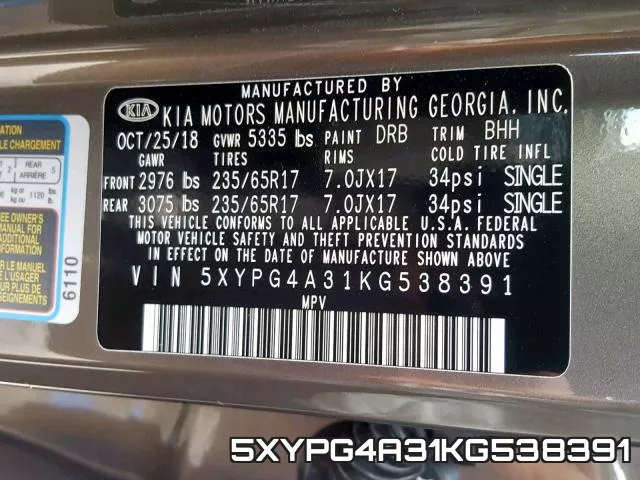 5XYPG4A31KG538391 фото 2