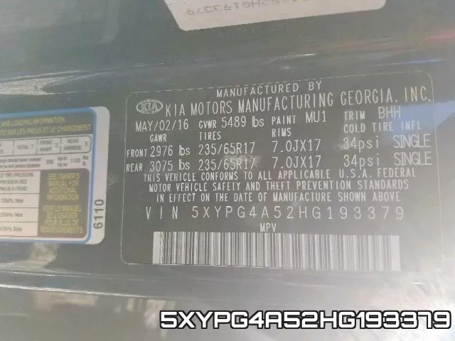 5XYPG4A52HG193379 фото 2