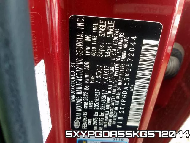 5XYPGDA55KG572044 фото 2