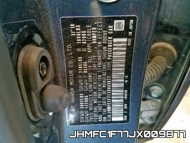 JHMFC1F77JX009877 фото 2