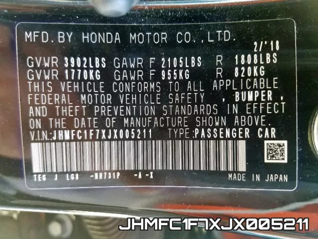 JHMFC1F7XJX005211 фото 2
