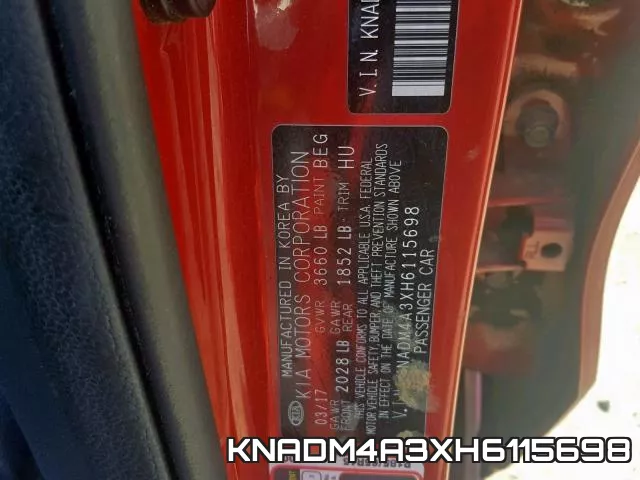 KNADM4A3XH6115698 фото 2