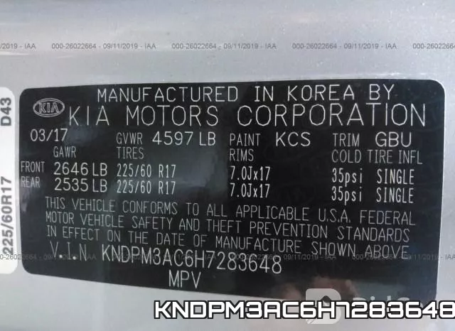 KNDPM3AC6H7283648 фото 8