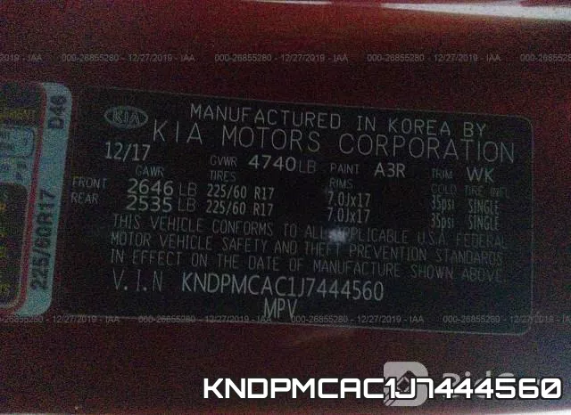 KNDPMCAC1J7444560 фото 10