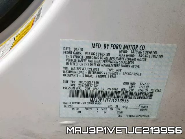 MAJ3P1VE7JC213956 фото 2