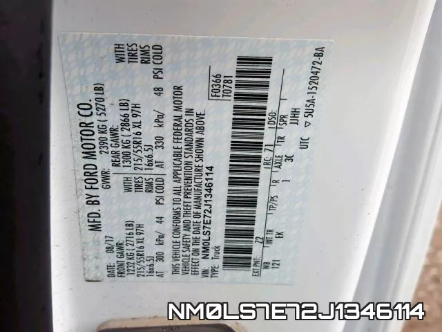 NM0LS7E72J1346114 фото 2
