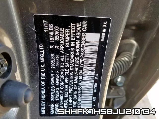 SHHFK7H58JU210134 фото 2