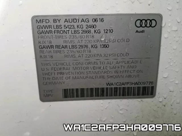 WA1C2AFP3HA009776 фото 2