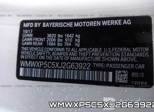 WMWXP5C5XJ2G63922 фото 10