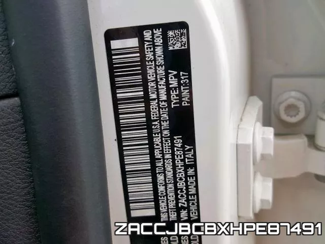 ZACCJBCBXHPE87491 фото 2
