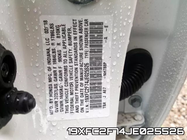 19XFC2F74JE025526 фото 2