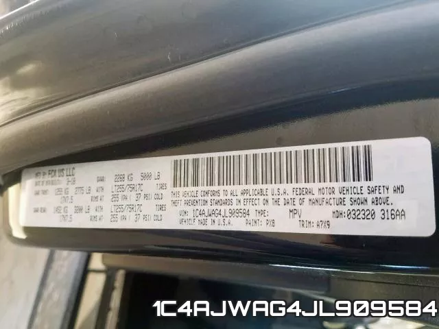 1C4AJWAG4JL909584 фото 2
