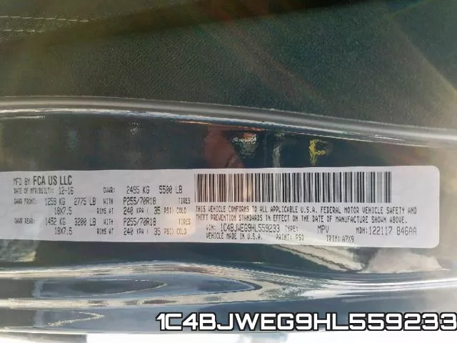 1C4BJWEG9HL559233 фото 2