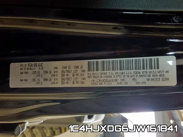 1C4HJXDG6JW161841 фото 2