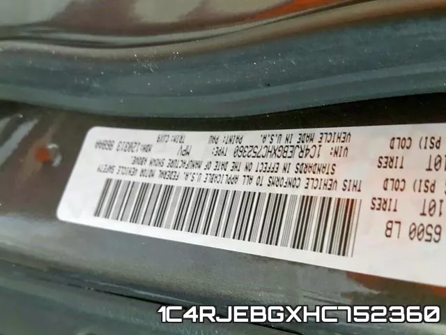 1C4RJEBGXHC752360 фото 2