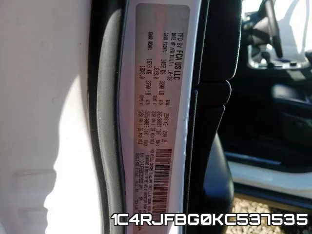 1C4RJFBG0KC537535 фото 2