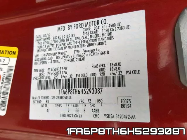 1FA6P8TH6H5293087 фото 2