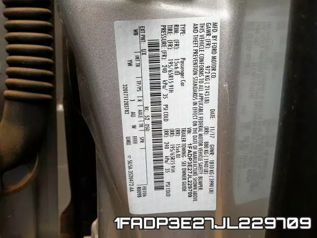 1FADP3E27JL229709 фото 2