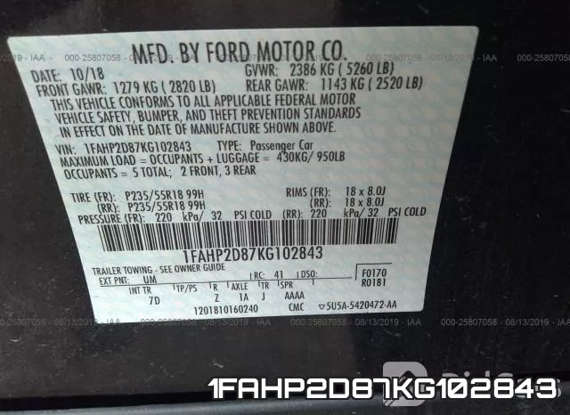 1FAHP2D87KG102843 фото 10