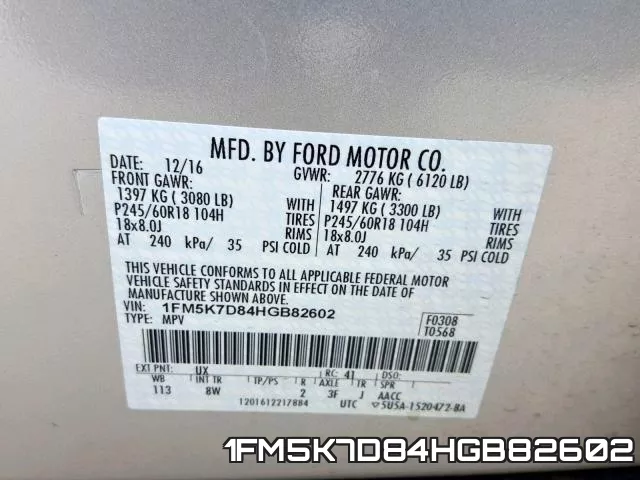 1FM5K7D84HGB82602 фото 2