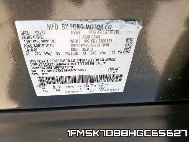 1FM5K7D88HGC65627 фото 2
