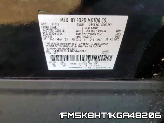 1FM5K8HT1KGA48206 фото 2