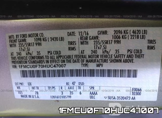 1FMCU0F70HUC47007 фото 10