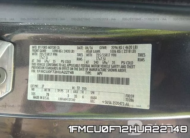 1FMCU0F72HUA22748 фото 10