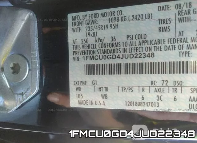 1FMCU0GD4JUD22348 фото 10