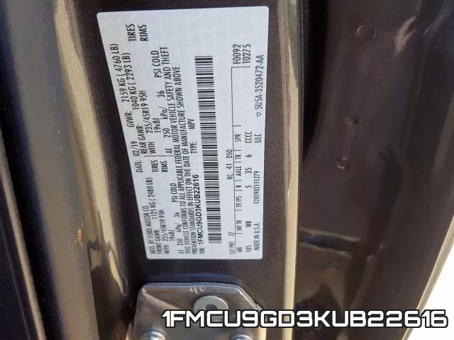 1FMCU9GD3KUB22616 фото 2