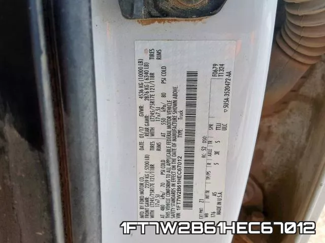 1FT7W2B61HEC67012 фото 2