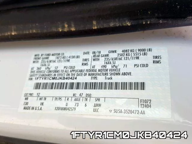 1FTYR1CM0JKB40424 фото 2