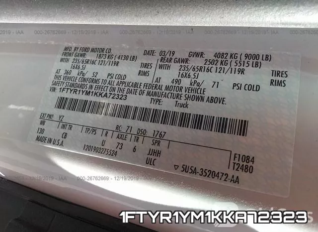 1FTYR1YM1KKA72323 фото 9