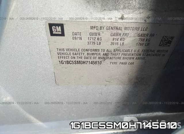 1G1BC5SM0H7145810 фото 9