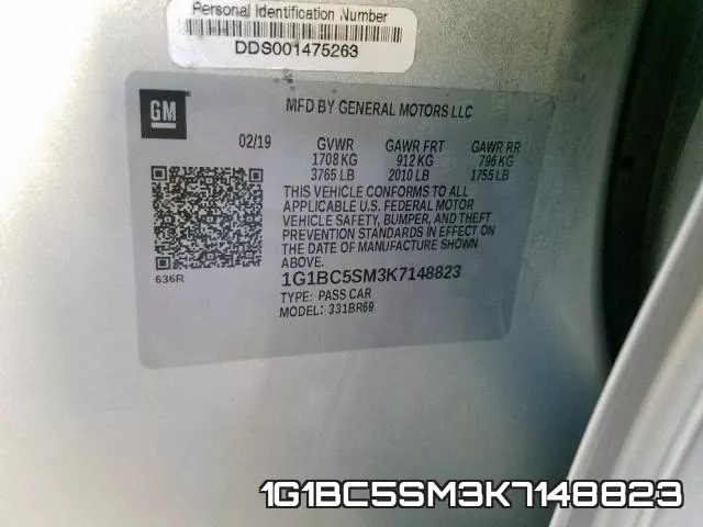 1G1BC5SM3K7148823 фото 2