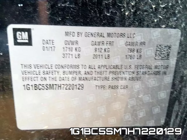 1G1BC5SM7H7220129 фото 2