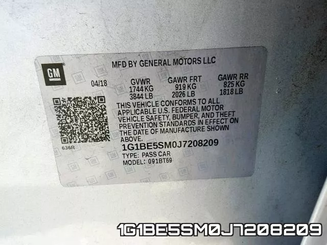 1G1BE5SM0J7208209 фото 2