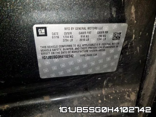 1G1JB5SG0H4102742 фото 2