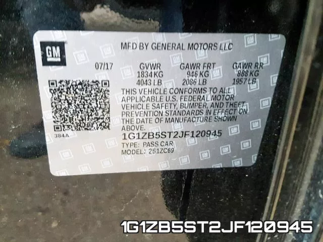 1G1ZB5ST2JF120945 фото 2
