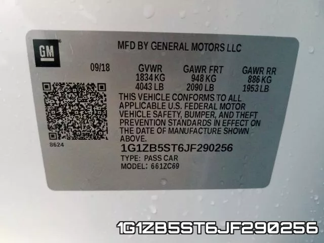 1G1ZB5ST6JF290256 фото 2