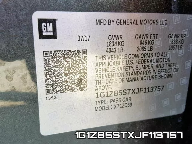 1G1ZB5STXJF113757 фото 2