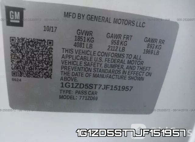 1G1ZD5ST7JF151957 фото 10