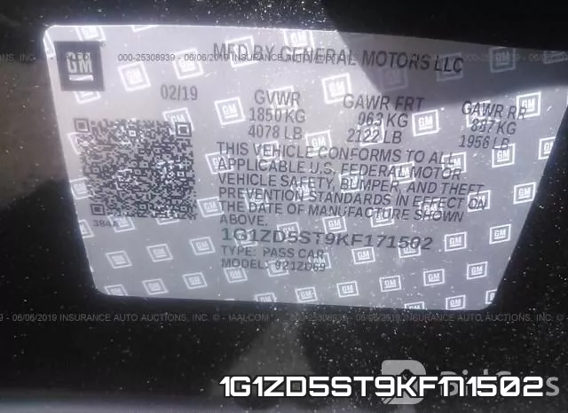 1G1ZD5ST9KF171502 фото 9