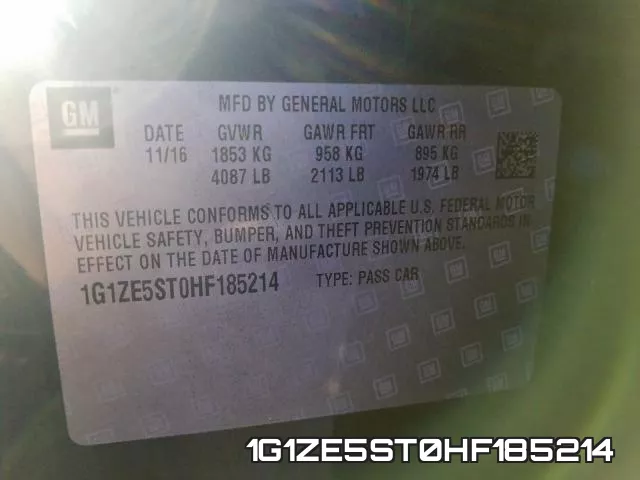 1G1ZE5ST0HF185214 фото 2
