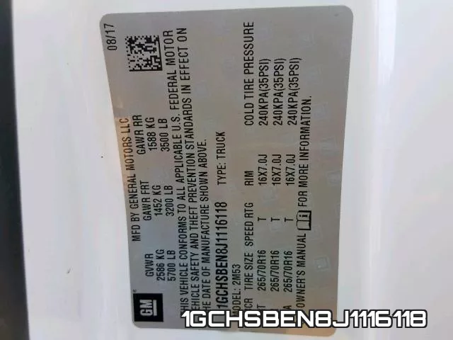 1GCHSBEN8J1116118 фото 2