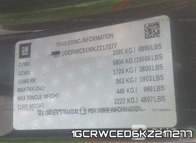 1GCRWCED6KZ217277 фото 10