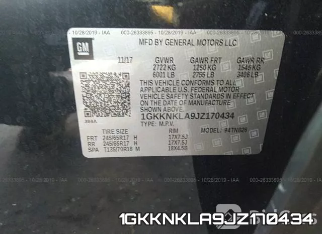 1GKKNKLA9JZ170434 фото 10