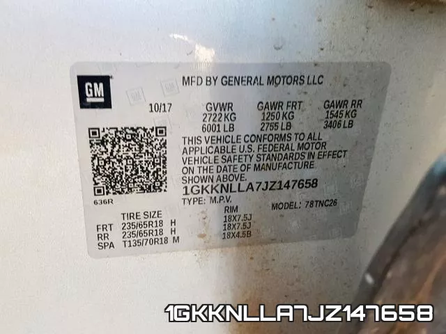 1GKKNLLA7JZ147658 фото 2